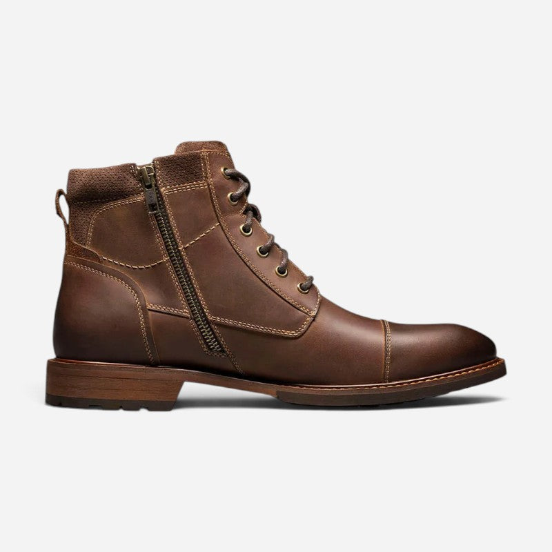 Men's Lodge Cap Toe Lace Up Boot Brown Crazy Horse