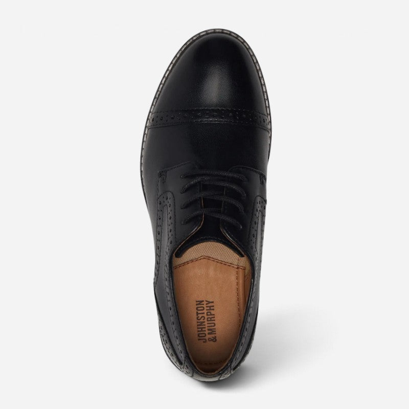 Big Kid's Conard Cap Toe Black Full Grain Leather