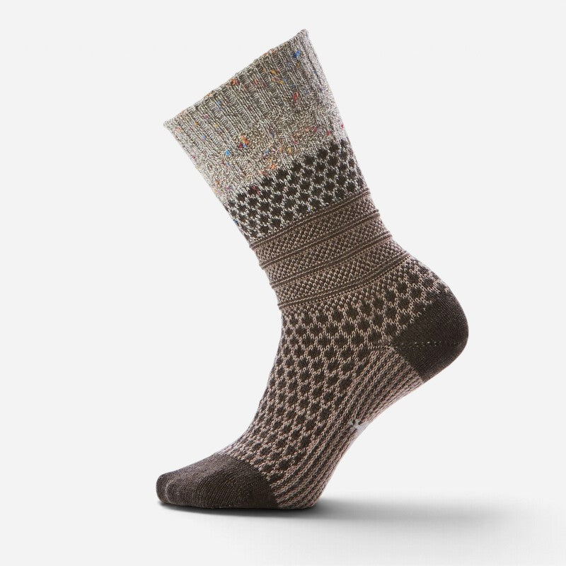 Everyday Cozy Popcorn Cable Crew Taupe Natural Marl
